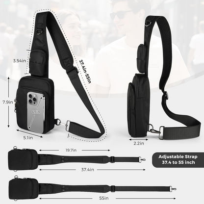 HOTVADOO Sling Bag, Crossbody Bag with Zipper Lock, RFID Blocking & Water Resistant for Men and Women
