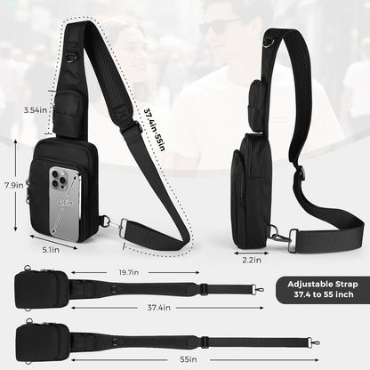 HOTVADOO Sling Bag, Crossbody Bag with Zipper Lock, RFID Blocking & Water Resistant for Men and Women