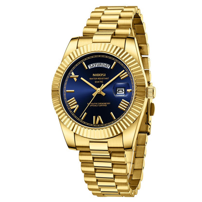 HOTNIBOSI Men Watches Analog Quartz Stainless Steel Rose Gold Silver Watches for Men Waterproof Business Classic Desiger Wrist Watch with Day Date