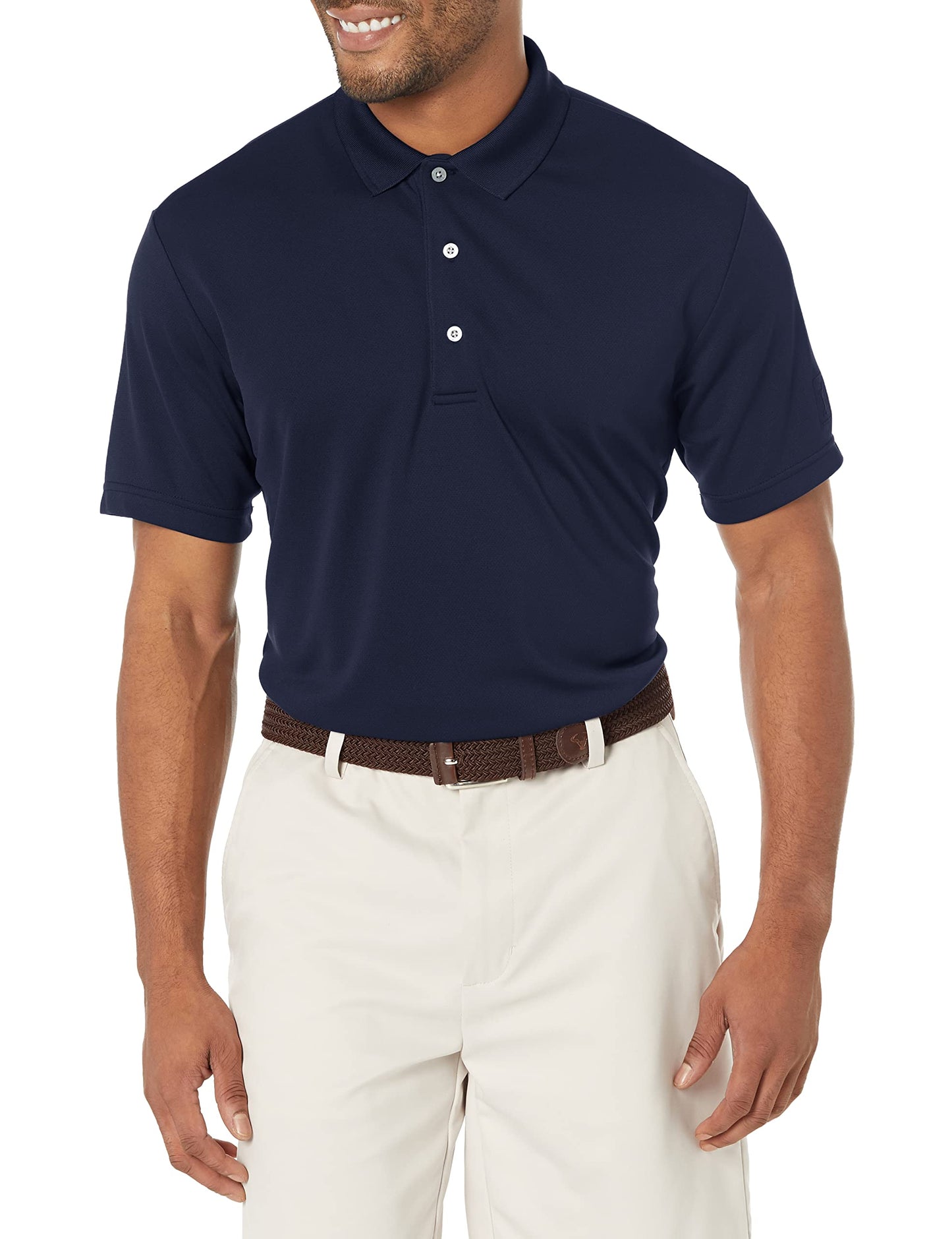 HOTPGA Tour Men's Airflux Solid Mesh Short Sleeve Classic Golf Polo Shirt