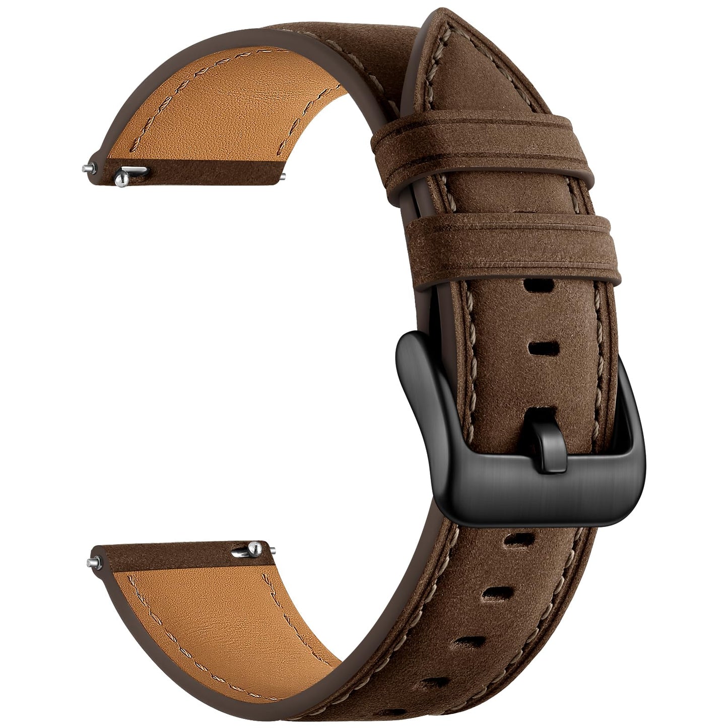 HOTGEAK 20mm 18mm 22mm Leather Band Compatible with Garmin Vivoactive 5/6/4/3 Watch Bands, Venu 4/Venu 3S/2S, Quick Release Vintage Genuine Leather Strap for Venu 3/2/Forerunner 265/165 Men Women