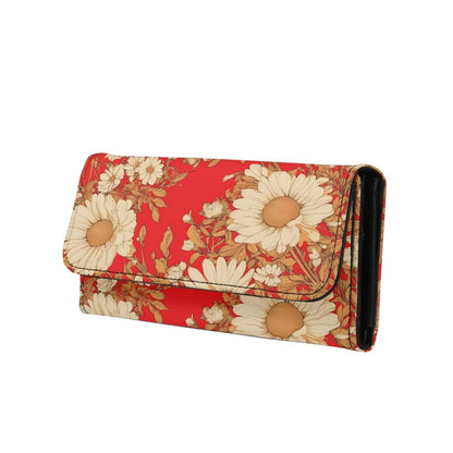 HOTLotus Mandala Women PU Leather Tri-fold Wallets Black And White Sketch Flower Zipper Pocket Buckle Money Manager Starry Sky Tall Billfold Secretary Cash Wallet