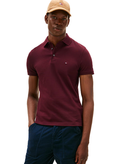 HOTTommy Hilfiger Men's Short Sleeve Polo Shirts in Slim Fit with Stretch and Organic Pique Cotton