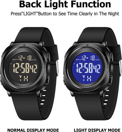 HOTCOSSINIGE Mens Digital Waterproof Running Wrist Watches for Men Military Sports Tactical Dive Cheap Men's Wrist Watches Digital Black and Gold