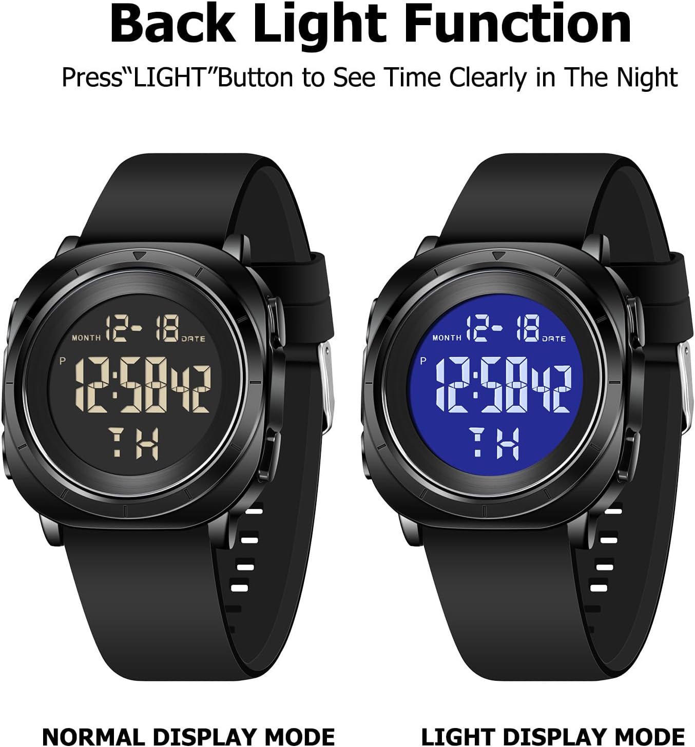 HOTCOSSINIGE Mens Digital Waterproof Running Wrist Watches for Men Military Sports Tactical Dive Cheap Men's Wrist Watches Digital Black and Gold
