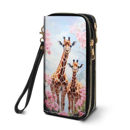 HOTWomen's Large Capacity Wallet PU Leather Double Zipper Clutch Purse Multifunctional Wallet with Removable Wristlet Strap for Smart Phone/Coin/Card/Cash, Flower Butterfly
