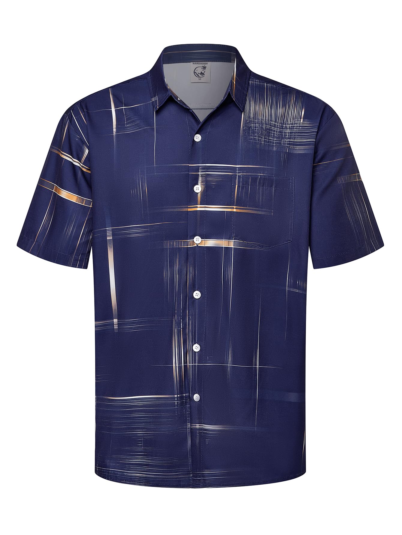 HOTHardaddy Men's Hawaiian Shirt Short Sleeves Printed Button Down Summer Beach Casual Shirts