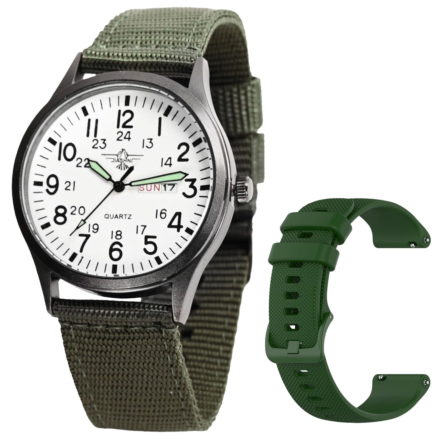 HOTGosasa Unisex Military Analog Field Watch with Nylon Strap, Luminous Easy Read Dial, Sport Tactical Casual Quartz Wristwatch, Daily Water Resistant