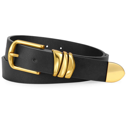 HOTVONMELLI Women's Belt for Jeans Dress Leather Belt for Women Fashion Waist Ladies Belt with Silver Buckle
