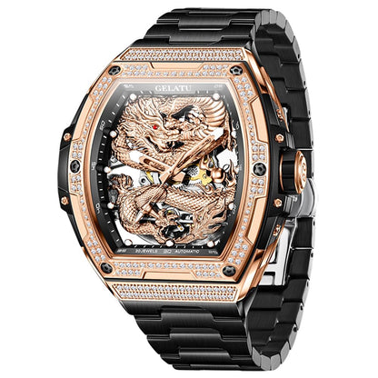 HOTOLEVS Automatic Mens Watch, Self Winding, Stainless Steel, Watch for Men | 50M Waterproof, Tourbillon Mechanical, Luxury Dress, Luminous, Calendar, 41×12mm, No Battery, Automatic Movement
