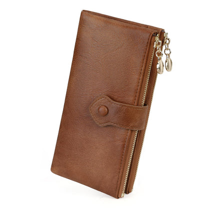 HOTGOIACII Womens Wallet Kiss Lock Bifold Leather Wallets for Women Green | Vintage Wallet for Women,Ladies Clutch Purse,Women's Card Holder Wallet with Zipper