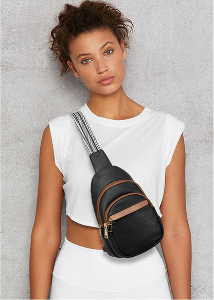 HOTBOSTANTEN Sling Bag for Women Leather Crossbody Bags Fanny Pack Chest Bag for Travel