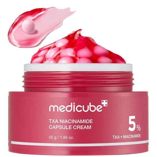 HOTmedicube Capsule Cream with TXA + Niacinamide | Dual Radiance Moisturizer Ideal for Use After Spot Care, Uneven Skin Tone & Texture & Hydration | 99% Pure Tranexamic Acid | Korean Skincare, 1.94 oz