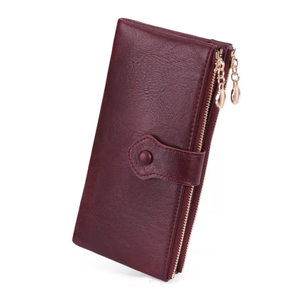 HOTGOIACII Womens Wallet Kiss Lock Bifold Leather Wallets for Women Green | Vintage Wallet for Women,Ladies Clutch Purse,Women's Card Holder Wallet with Zipper
