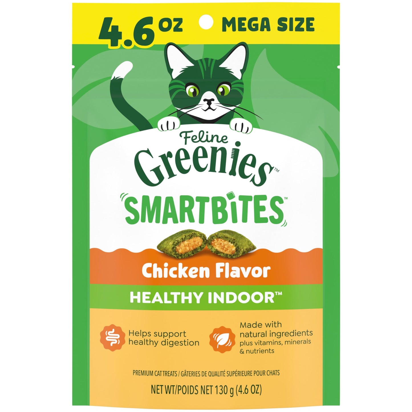 HOTGreenies Feline Smartbites Healthy Indoor Cat Treats, Tuna, 16 oz | Veterinarian-recommended, Fiberblend Formula, supports digestion, under 2 cal per treat, natural ingredients, dual texture