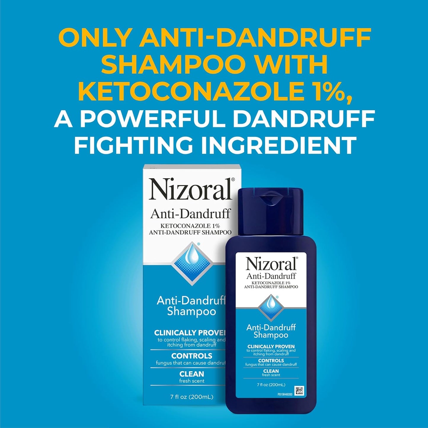 HOTNizoral Anti-Dandruff Shampoo with 1% Ketoconazole, Fresh Scent, 7 Fl Oz