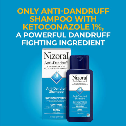 HOTNizoral Anti-Dandruff Shampoo with 1% Ketoconazole, Fresh Scent, 7 Fl Oz