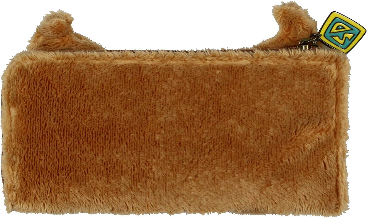 HOTBioworld Scooby Doo! Cartoon 3-D Ears Fuzzy Scooby Quarter Zip Travel Wallet