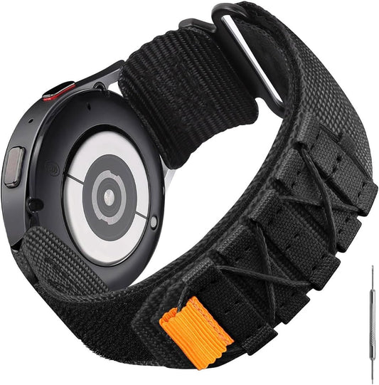 HOTRugged Nylon Sport Watch Band 20mm 22mm Quick Release Watch Strap Mountaineering Style Replacement Watch Strap 5 Colors (Black/Army Green/Navy blue/Grey/Orange) for Men Big Wrist