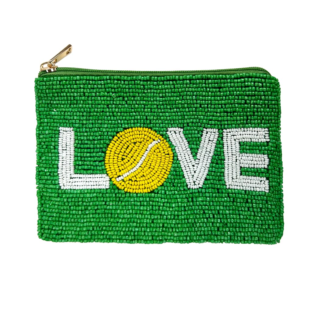 HOTBeaded Coin Purse Change Zipper Pouch Wallet Tacos & Tequila | Handmade Beadwork, Compact Organizer, Cash Holder, Card Storage, Makeup Pouch, Giftable Accessory, Everyday Carry