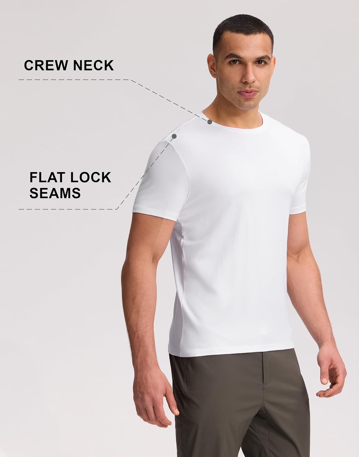 HOTPioneer Camp Mens Bamboo Shirts Ultra Soft Plain Tshirts for Men Cooling Crew Neck Casual Basic Tee Shirt Undershirt