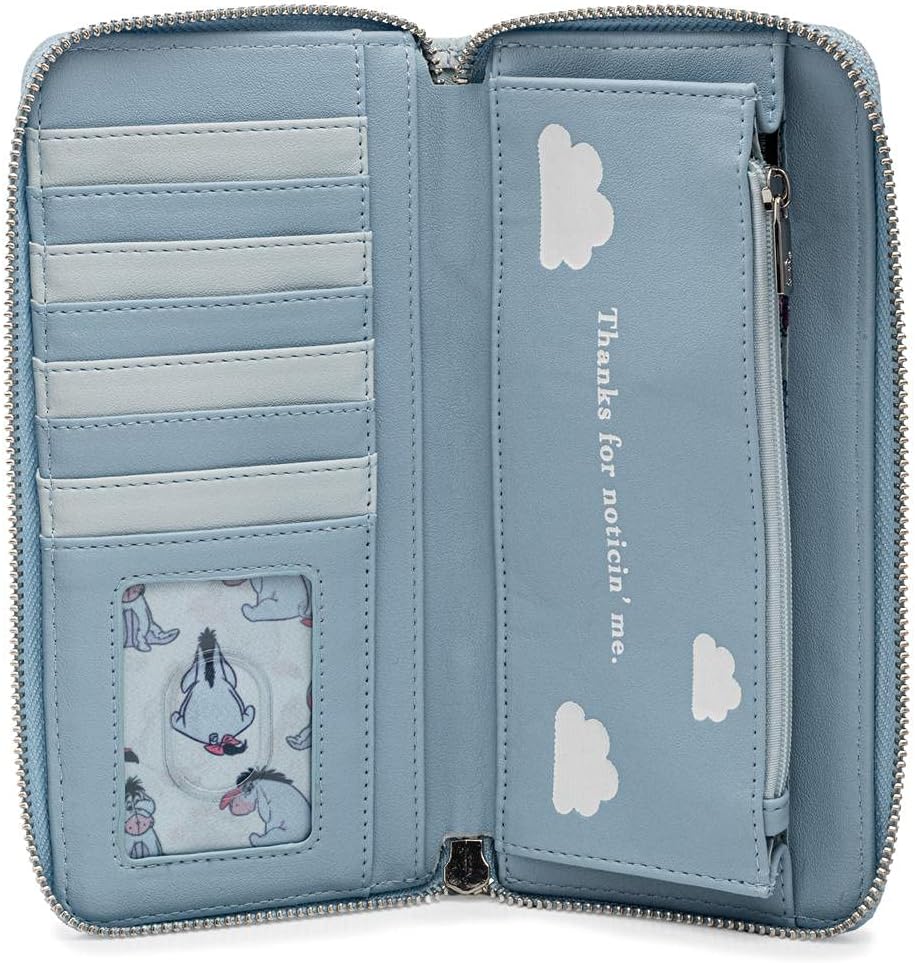HOTLoungefly Disney Winnie the Pooh Eeyore Zip Around Faux Leather Wallet, Multi