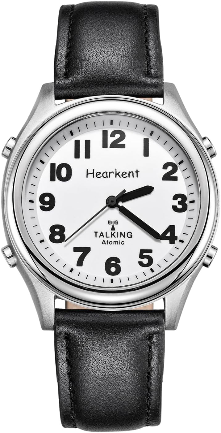HOTHearkent Atomic American English Talking Watch Speaks Clear and Loud Time, Date and Alarm time Stretch Band is Best Gift for Senior,Visually impaired, or Blind People