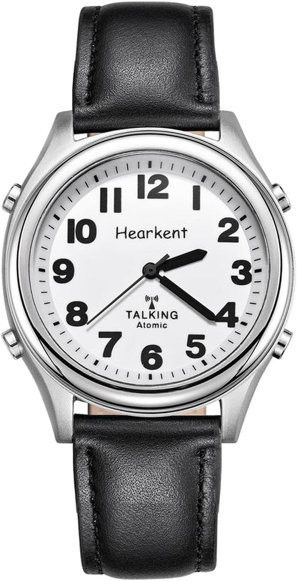 HOTHearkent Atomic American English Talking Watch Speaks Clear and Loud Time, Date and Alarm time Stretch Band is Best Gift for Senior,Visually impaired, or Blind People