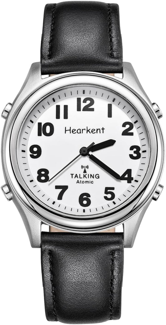 HOTHearkent Atomic American English Talking Watch Speaks Clear and Loud Time, Date and Alarm time Stretch Band is Best Gift for Senior,Visually impaired, or Blind People