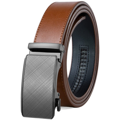 HOTFounders & C Men's Ratchet Belt 1 3/8",Leather Dress Belt Adjustable with Click Sliding Buckle Trim to Exact Fit