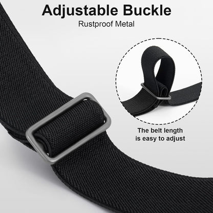 HOTWHIPPY 2 Pack Buckle Free Comfortable Elastic Belt for Women or Men, Buckle-less No Bulge No Hassle Invisible Belts