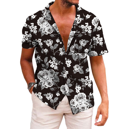 HOTKYKU Funky Hawaiian Shirt for Men Palm Beach Shirts Tropical Vacation Clothes