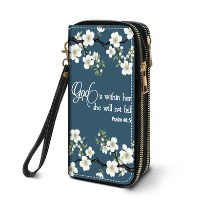 HOTWomen's Large Capacity Wallet PU Leather Double Zipper Clutch Purse Multifunctional Wallet with Removable Wristlet Strap for Smart Phone/Coin/Card/Cash, Floral Quotes Bible Verse Philippians 4-13