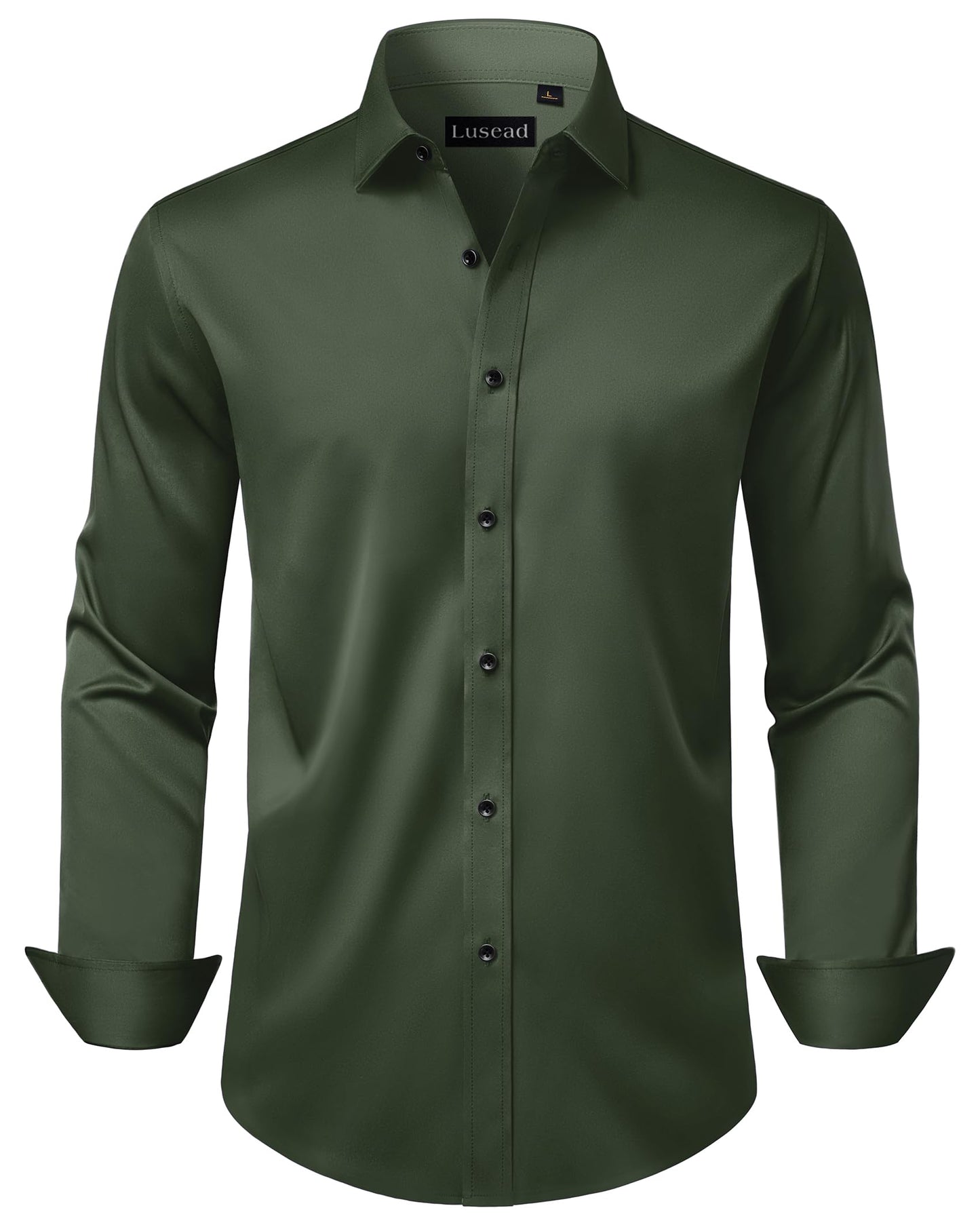 HOTMen's Dress Shirts Long Sleeve Stretch Wrinkle Free Wedding Formal Business Button Down Shirt