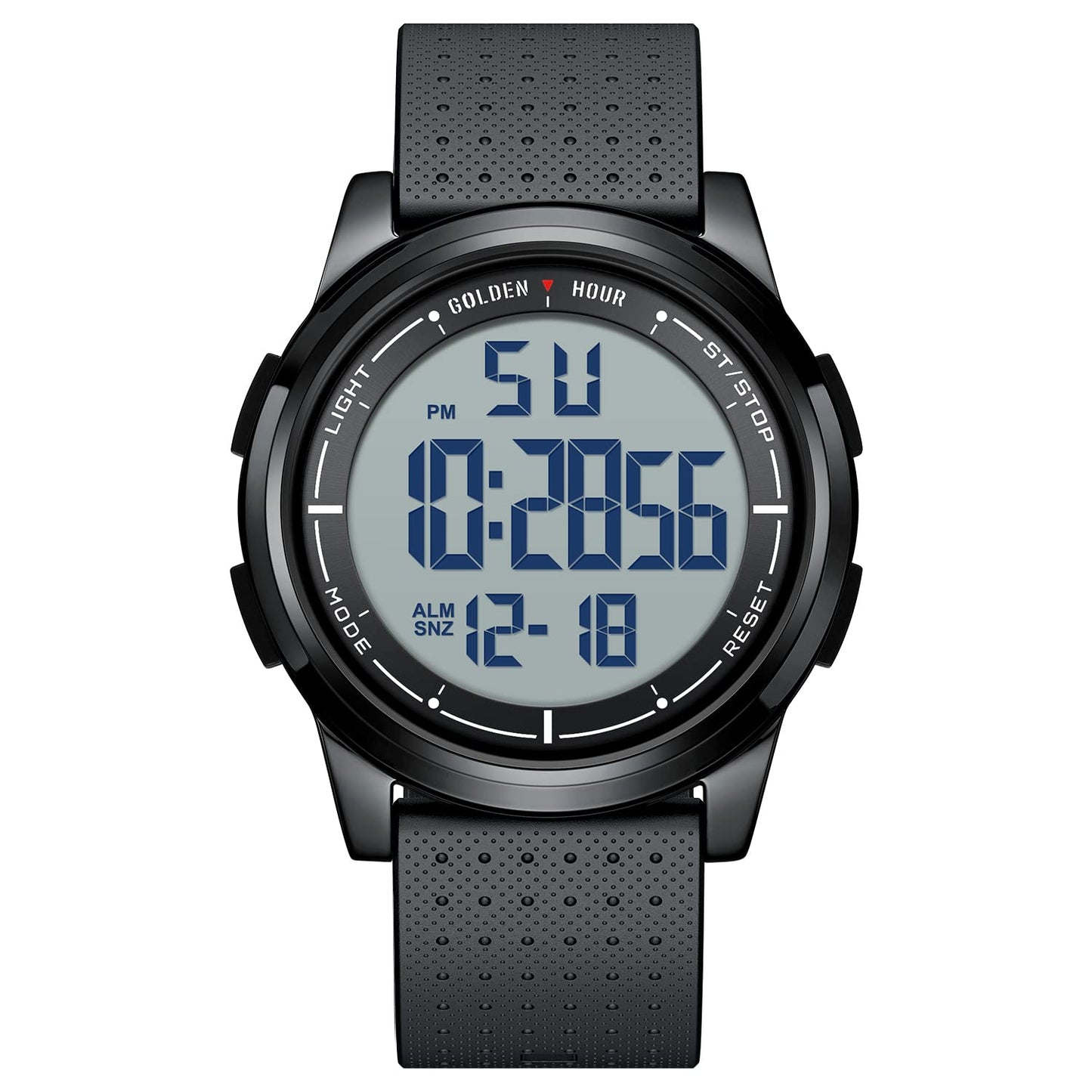 HOTGOLDEN HOUR Ultra-Thin Minimalist Sports Waterproof Digital Watches Men with Wide-Angle Display Rubber Strap Wrist Watch for Men Women