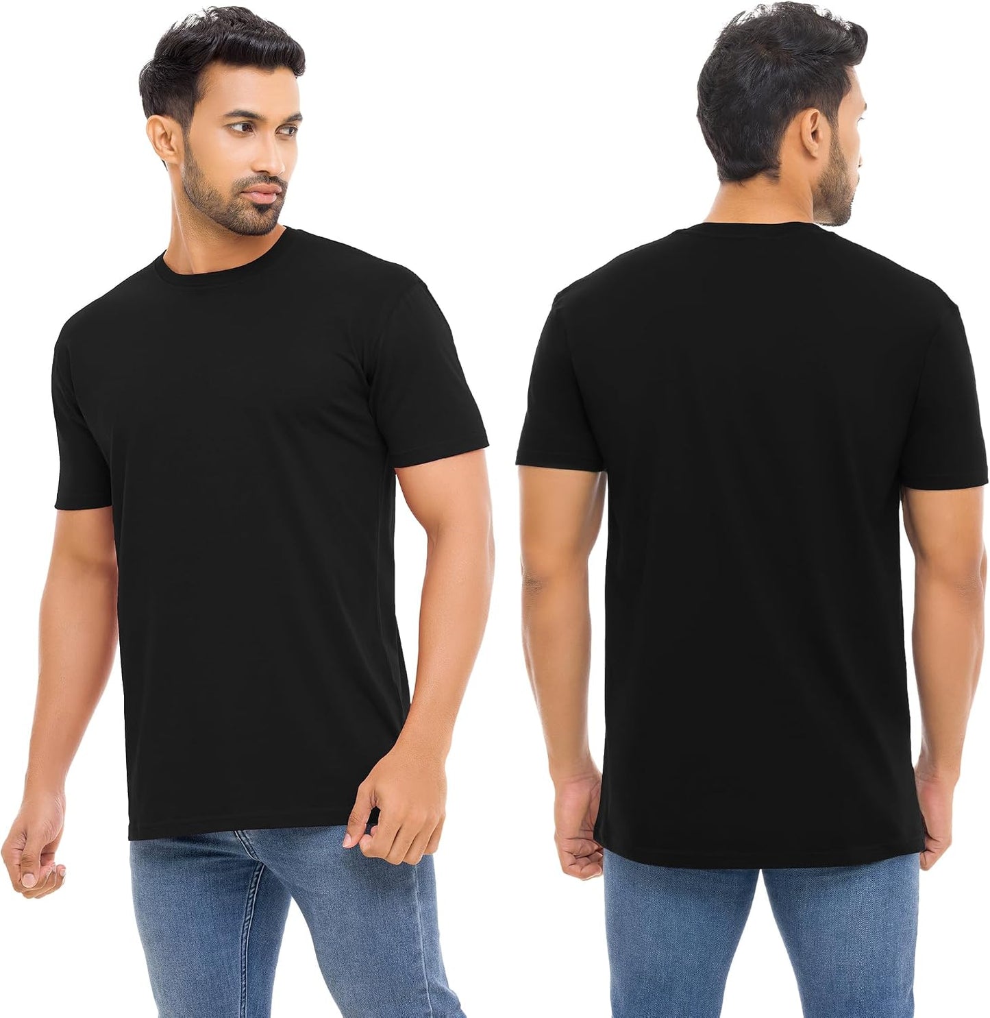 HOTMens T-Shirts Multipack 100% Cotton Crew Neck Shirt Short Sleeve Regular Shirts for Man Plain Men's Tee Gifts Packs