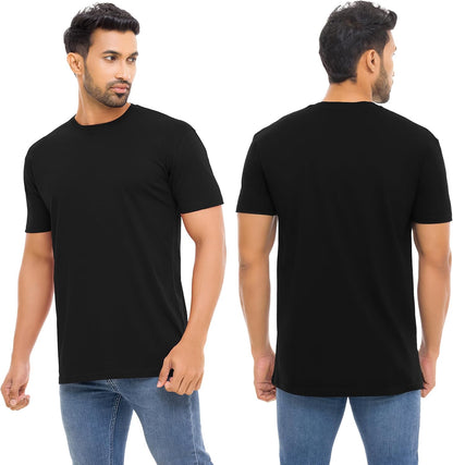 HOTMens T-Shirts Multipack 100% Cotton Crew Neck Shirt Short Sleeve Regular Shirts for Man Plain Men's Tee Gifts Packs