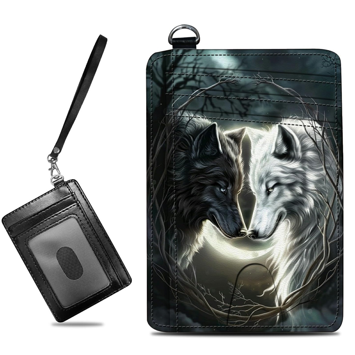 HOTCute Credit Card Holder with Zipper, Crow Skull RFID-Blocking Card Case Small Wallet for Women Men, Multi-slot Card Organizer Case Travel Accordion Wallet
