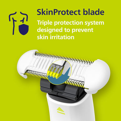 HOTPhilips Norelco OneBlade Intimate, Designed For Pubic Grooming, Trim & Shave With Extra Skin Protection, Model QP1924/70