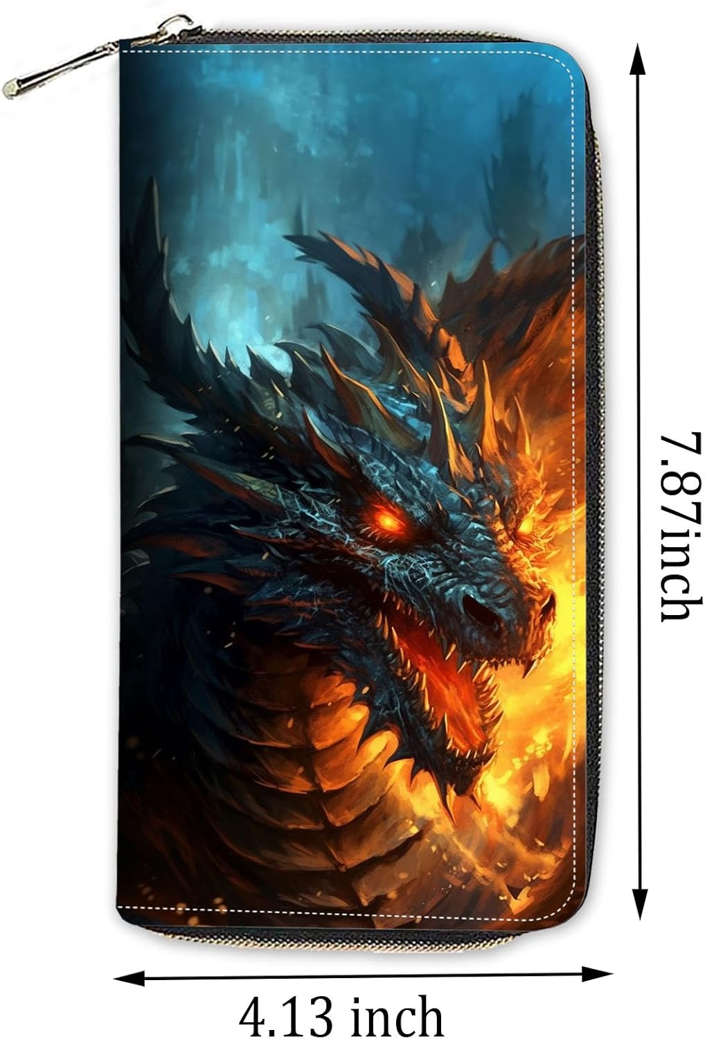 HOTWomens Wallet,RFID Blocking Large Capacity Clutch,Zip Around Leather Purse with 8 Card Slots,Bill Compartments Coin Pocket - Dragon