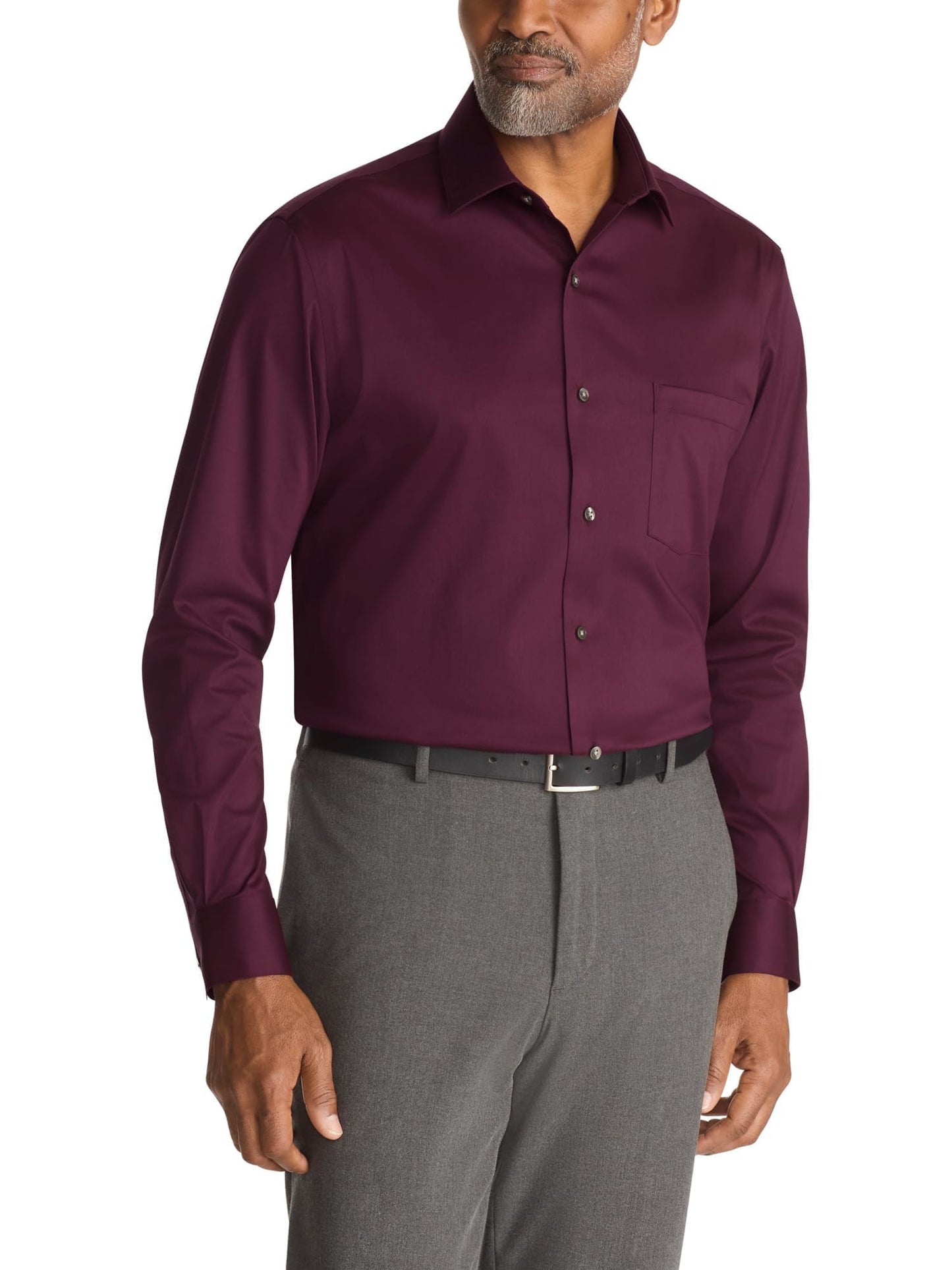 HOTVan Heusen Men's Dress Shirt Regular Fit Ultra Wrinkle Free Flex Collar Stretch Solid
