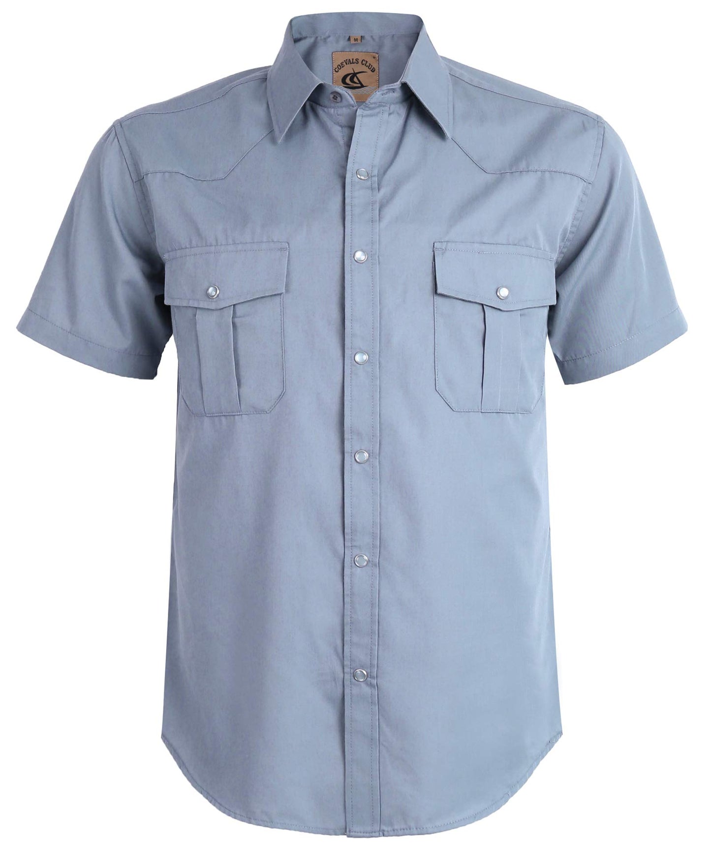 HOTCOEVALS CLUB Men's Western Cowboy Short Sleeve Pearl Snap Casual Plaid Work Shirts