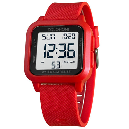 HOTMens Digital Watches for Men Waterproof Large Square Wrist Watch | Big face wristwatch for women, Simple work watches for men,Reloj para hombre,Chronograph,Alarm,Stopwatch,Dual Time,Date,Light
