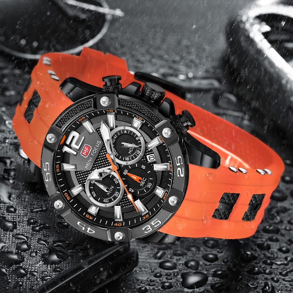 HOTAIMES Watch for Men Sport Military Waterproof Chronograph Mens Watches Analog Quartz Big Face Classic Stylish Fashion Casual Designer Business Work Wrist Watch Elegant Gift for Men