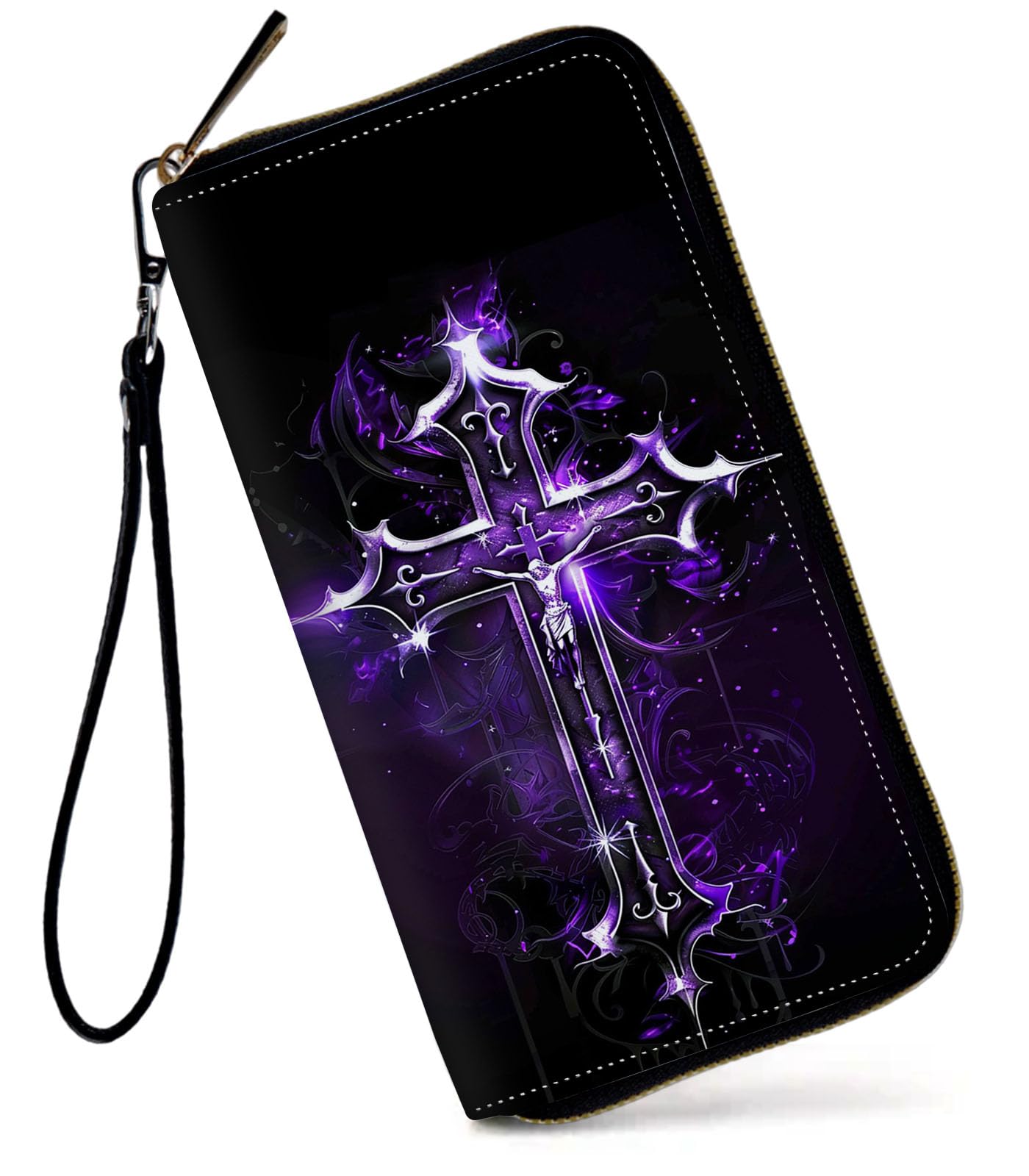 HOTWomens Wallet, Large Capacity RFID Blocking PU Leather Wristlet Wallets for Women Ladies Men Credit Card Holder Zipper Wallet Phone Holder Clutch Travel Purse, Art Moon Starry Night
