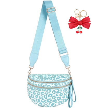 HOTBum Bag Crossbody Bag for Women | Spacious Bum Bags | Nylon Crossbody Fanny Packs | Leopard Purse Belt Wallet (Colour Bum Bag-Brown Leopard)