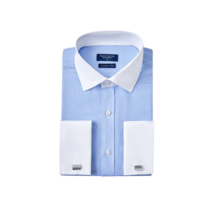 HOTYear In Year Out French Cuff Wrinkle Free Dress Shirt for Men Regular Fit Long Sleeve Wrinkle Resistant Shirt