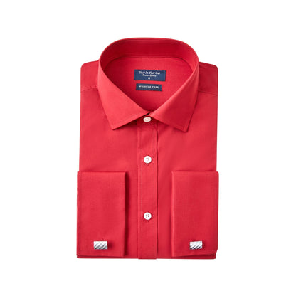 HOTYear In Year Out French Cuff Wrinkle Free Dress Shirt for Men Regular Fit Long Sleeve Wrinkle Resistant Shirt