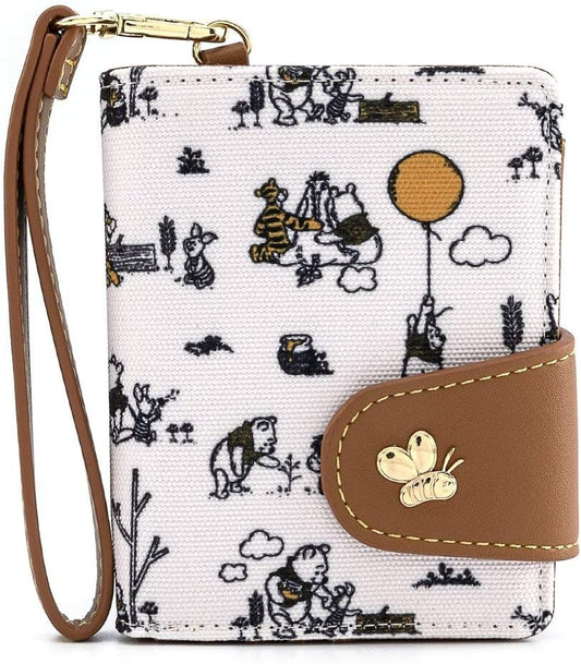 HOTLoungefly Disney Winnie the Pooh Canvas Line Drawing Wristlet Wallet