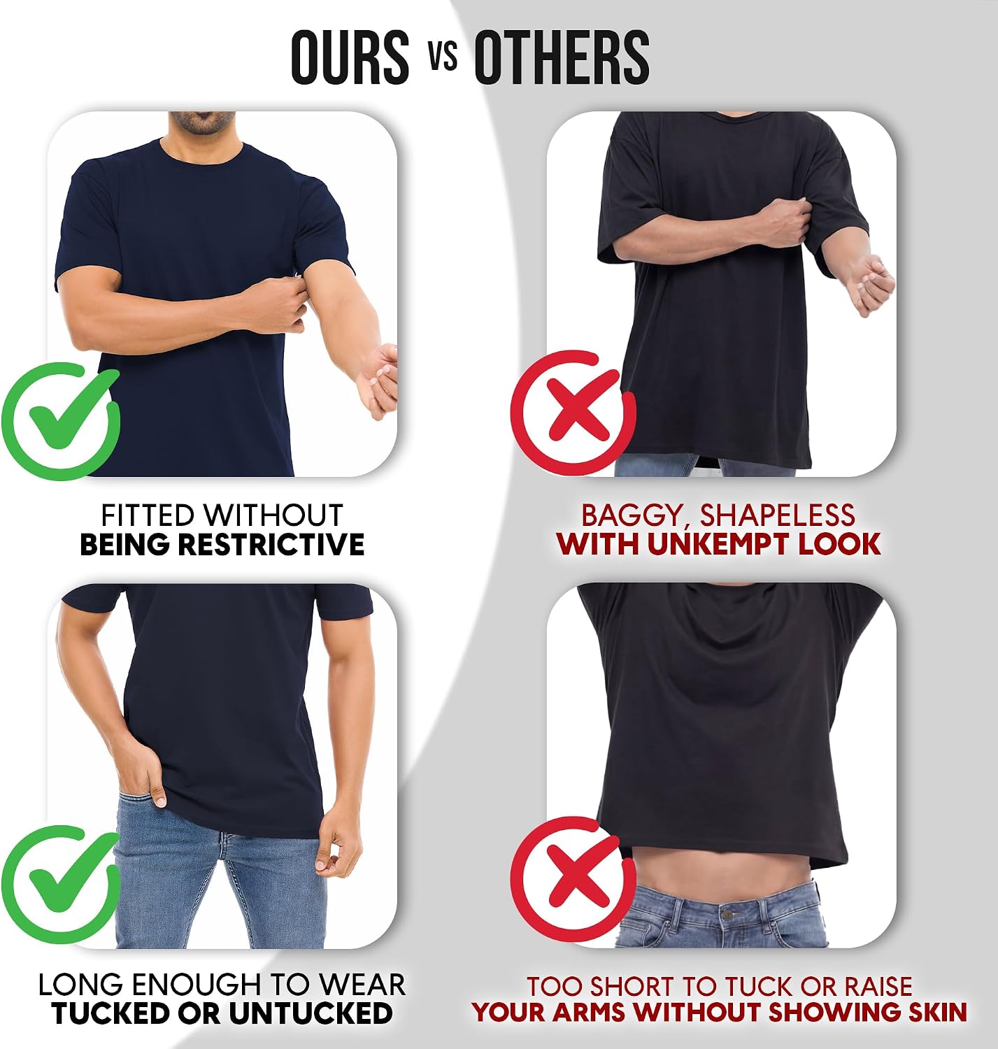 HOTMens T-Shirts Multipack 100% Cotton Crew Neck Shirt Short Sleeve Regular Shirts for Man Plain Men's Tee Gifts Packs